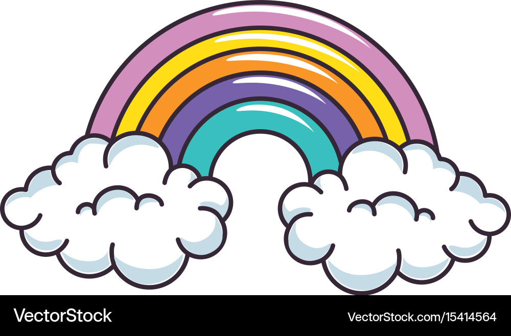 Clouds and rainbow Royalty Free Vector Image - VectorStock
