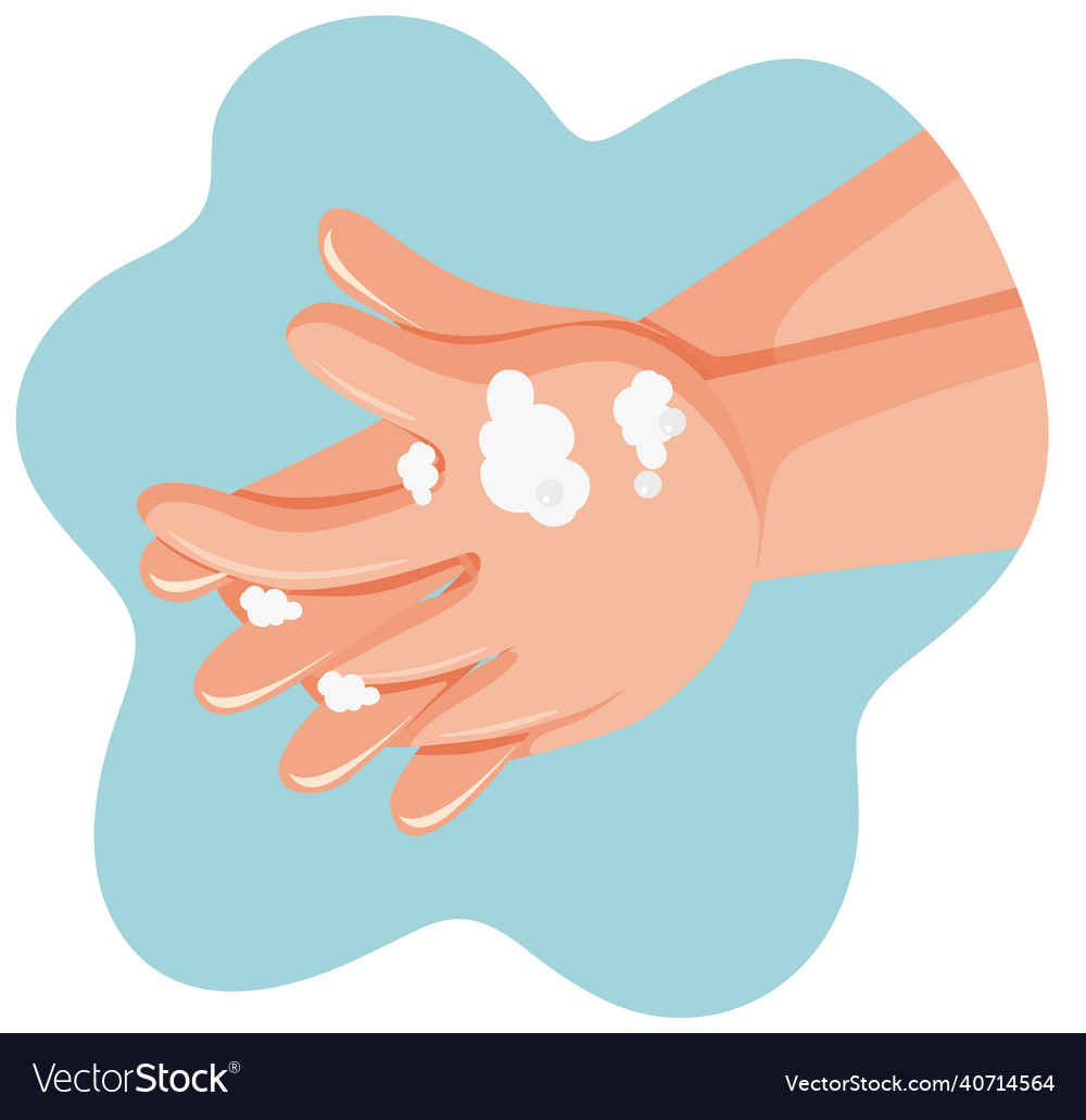 Hands Washing With Foaming Hand Soap Royalty Free Vector 2566