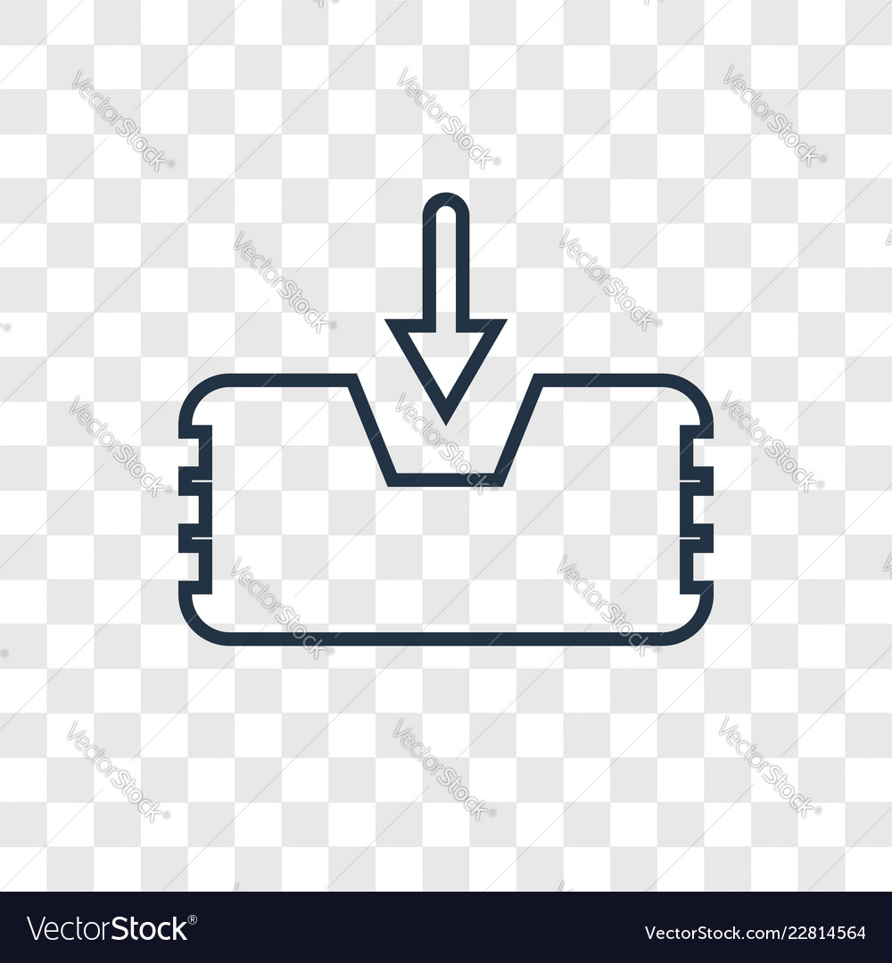 Inbox concept linear icon isolated on transparent vector image Inbox concept linear icon isolated on transparent