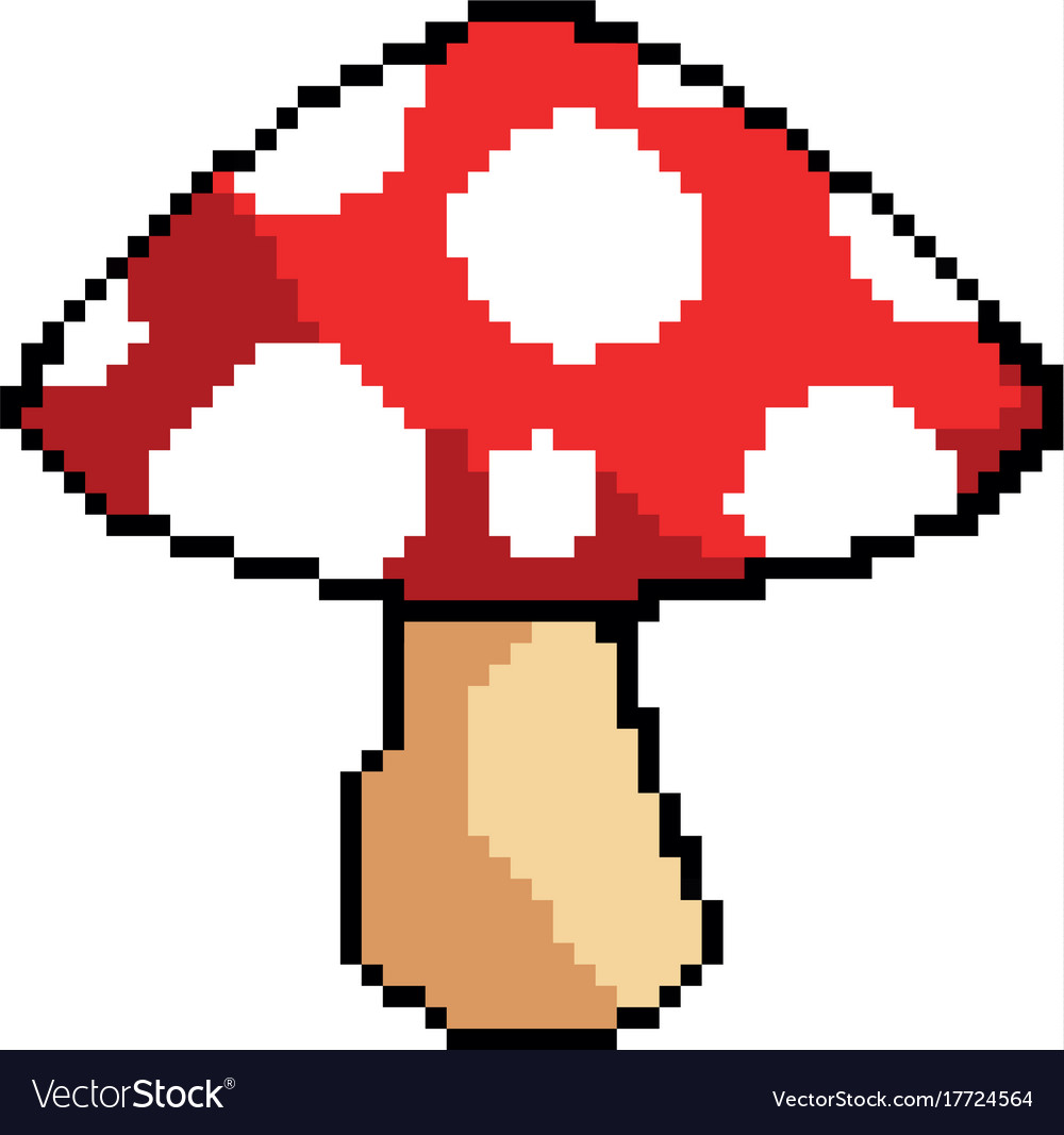 Pixelated game mushroom icon Royalty Free Vector Image