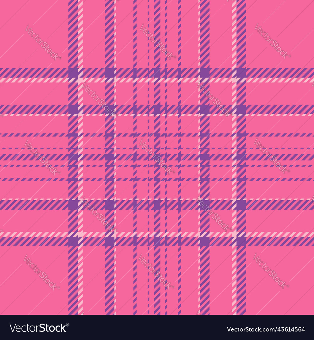 Plaid check pattern in pink seamless fabric Vector Image