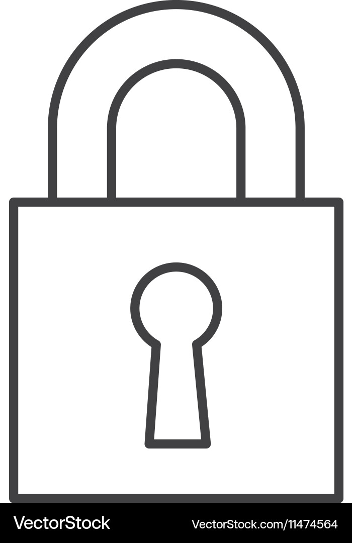Safe secure padlock isolated icon Royalty Free Vector Image