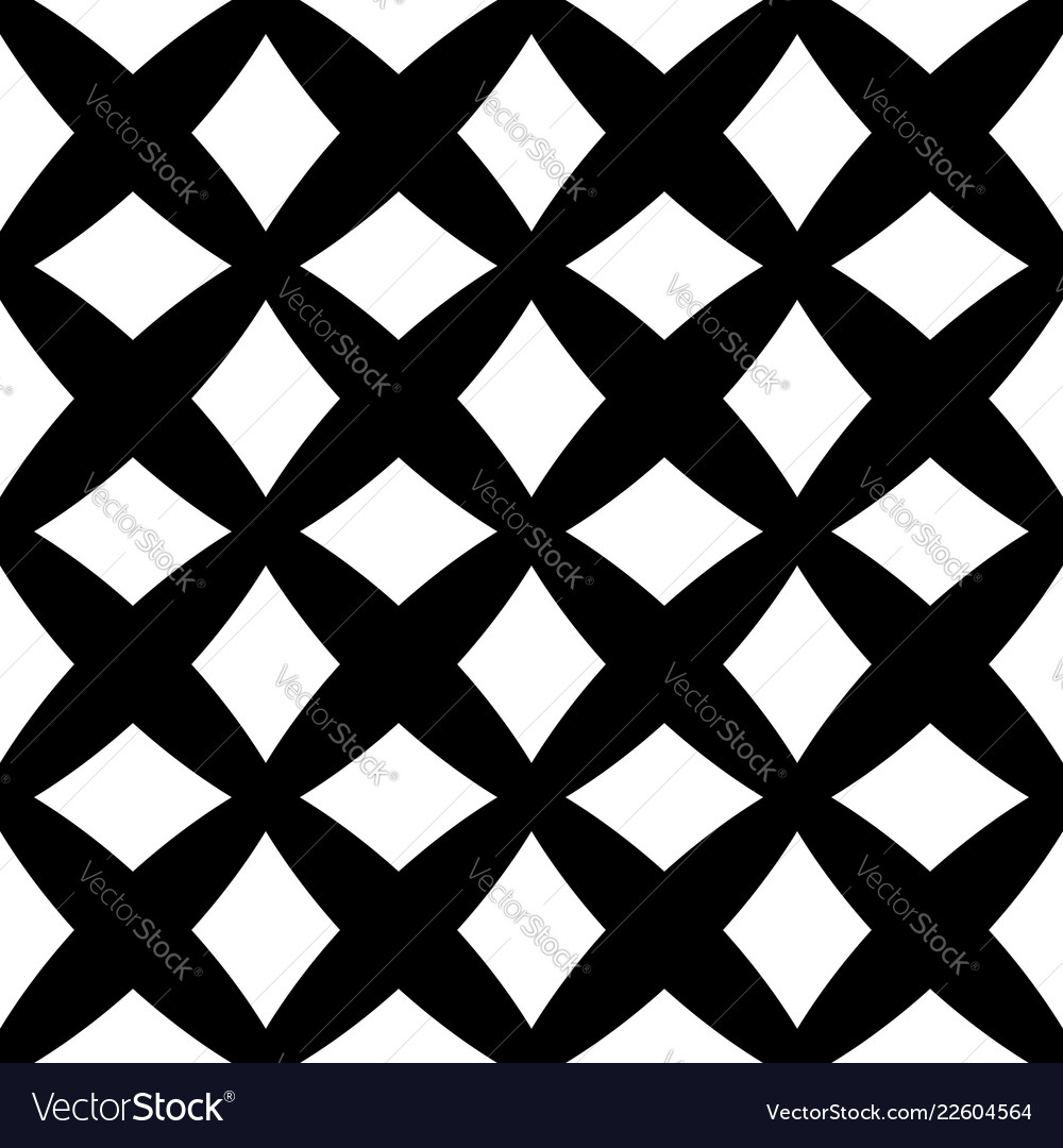 Seamless monochrome pattern with x shape vector image Seamless monochrome pattern with x shape