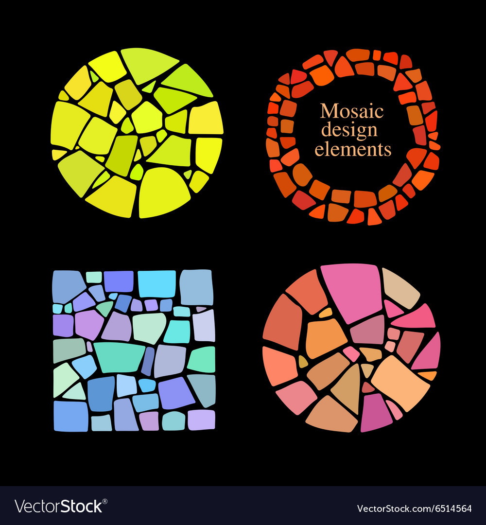 Set 4 mosaic elements Royalty Free Vector Image