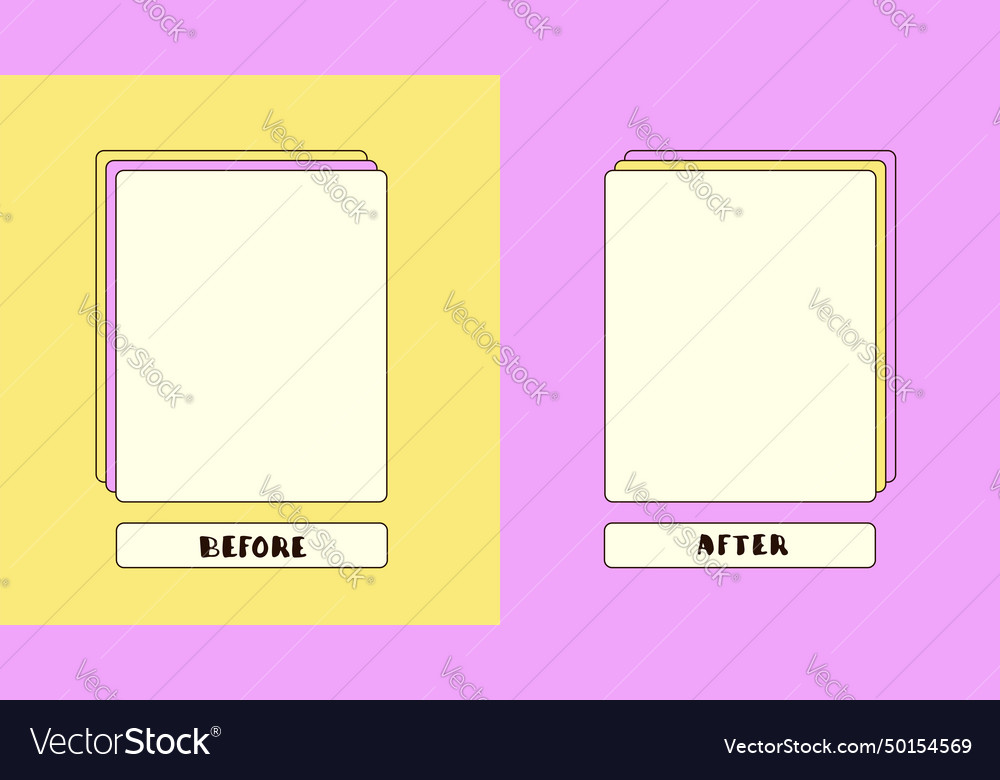 Before And After Retro Template Comparison Vector Image Before And After Retro Template Comparison Vector Image