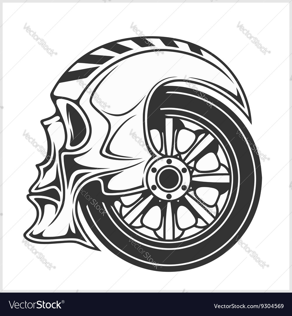 biker skull racing symbol royalty free vector image
