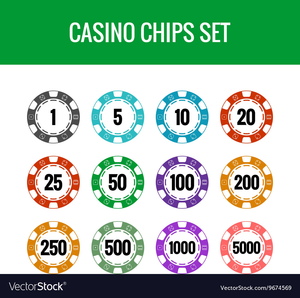 Casino chips set color poker chips with numbers Vector Image