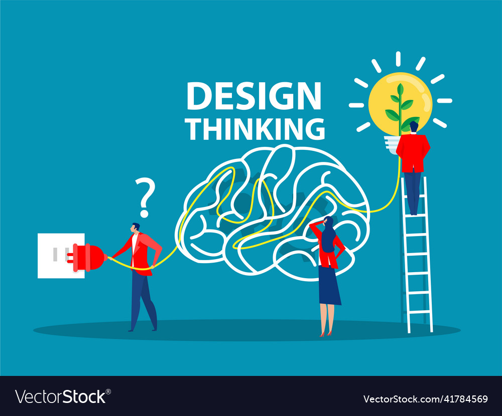 Design thinking concept generating vector image Design thinking concept generating