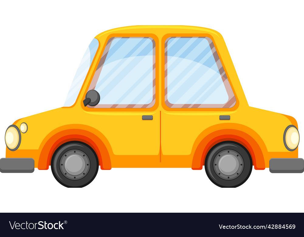 Isolated yellow car in cartoon style Royalty Free Vector