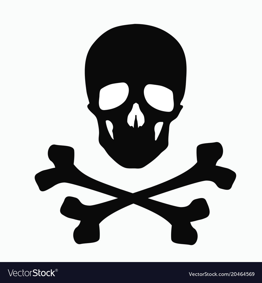 Skull and bones - a sign of danger Royalty Free Vector Image