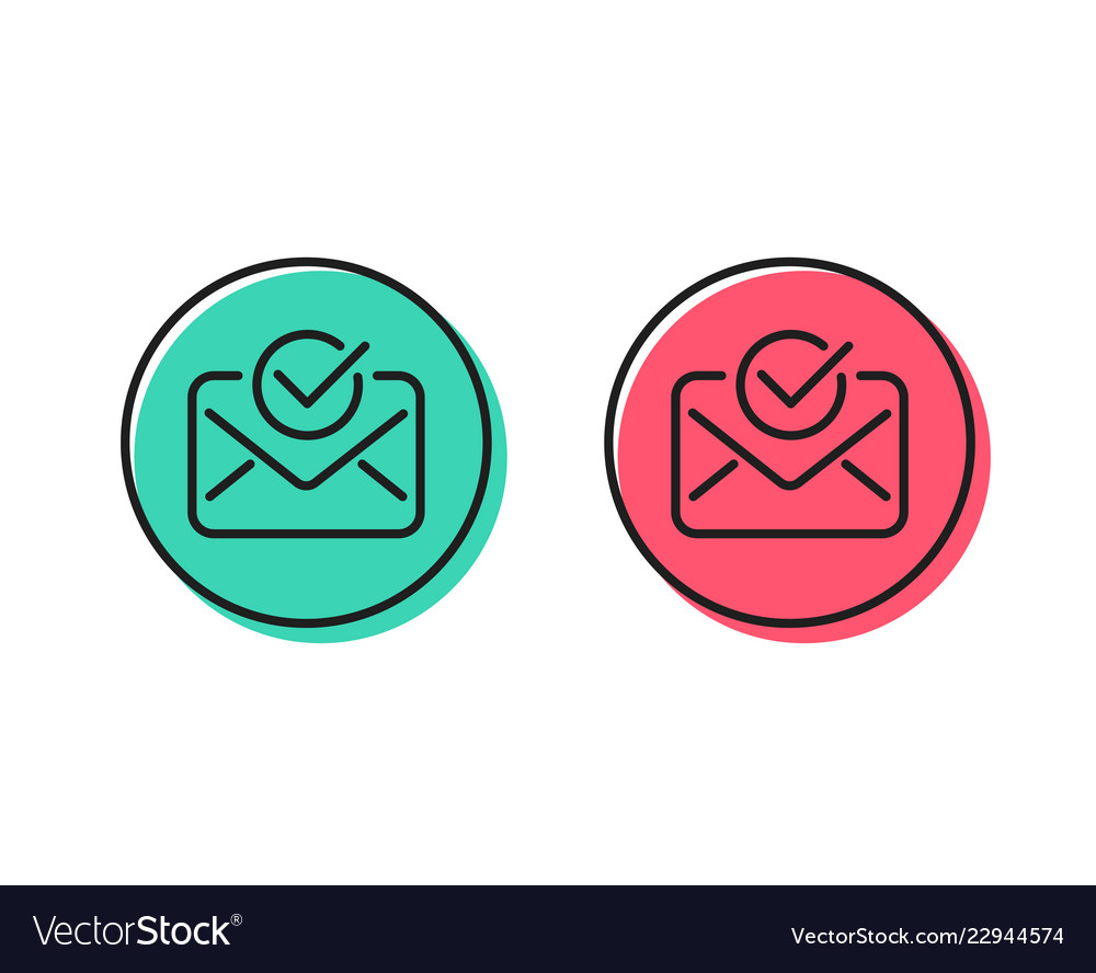 Approved mail line icon accepted or confirmed