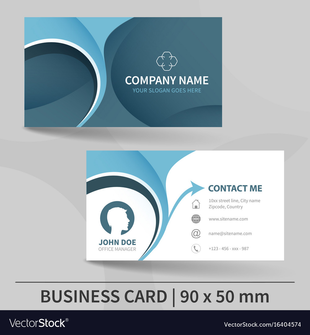 Blue creative business card template Royalty Free Vector Throughout Unique Business Card Templates Free