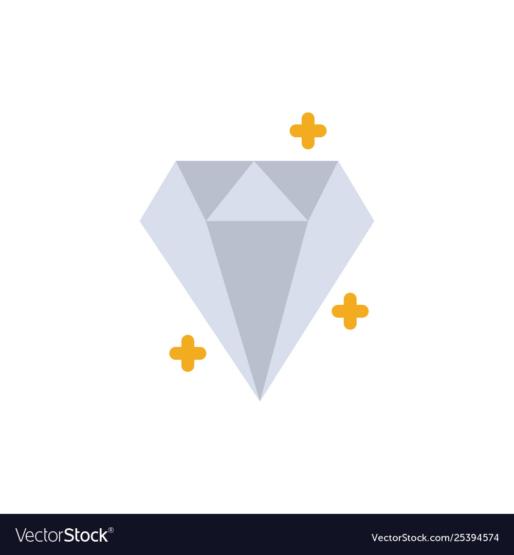 Diamond crystal success prize flat color icon