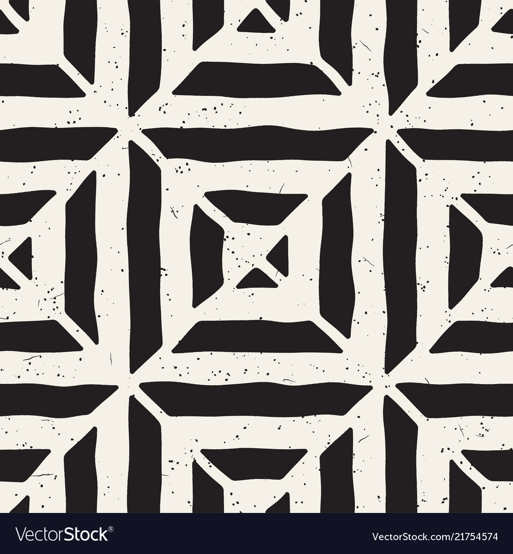 Hand drawn seamless repeating pattern with lines vector image Hand drawn seamless repeating pattern with lines