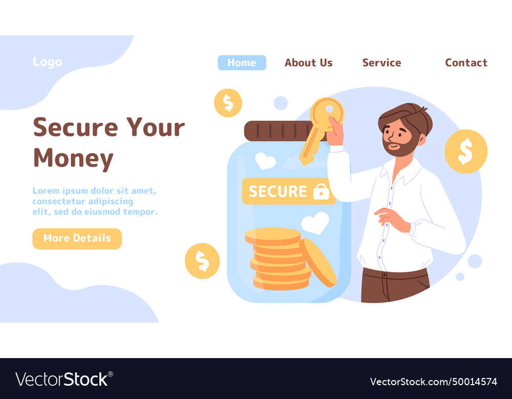 Secure your money poster Royalty Free Vector Image