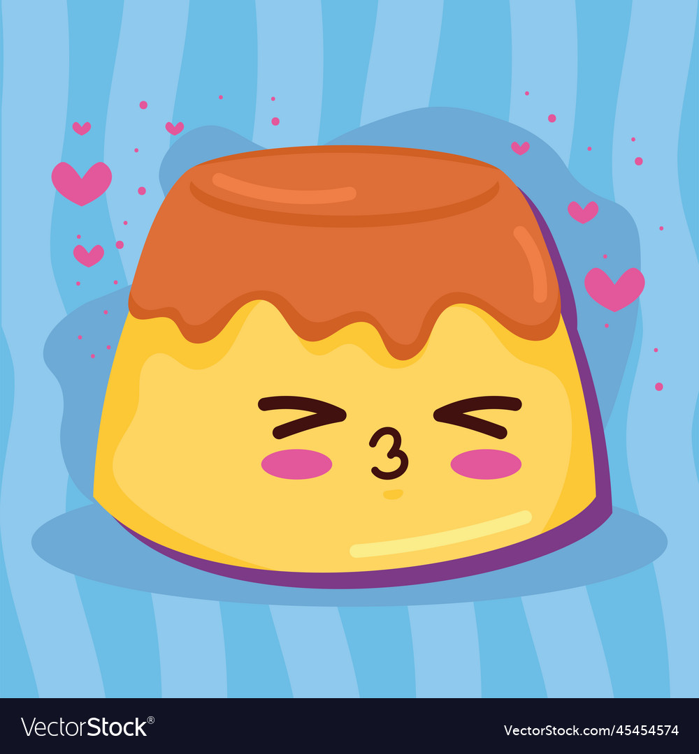 Sweet pudding kawaii Royalty Free Vector Image