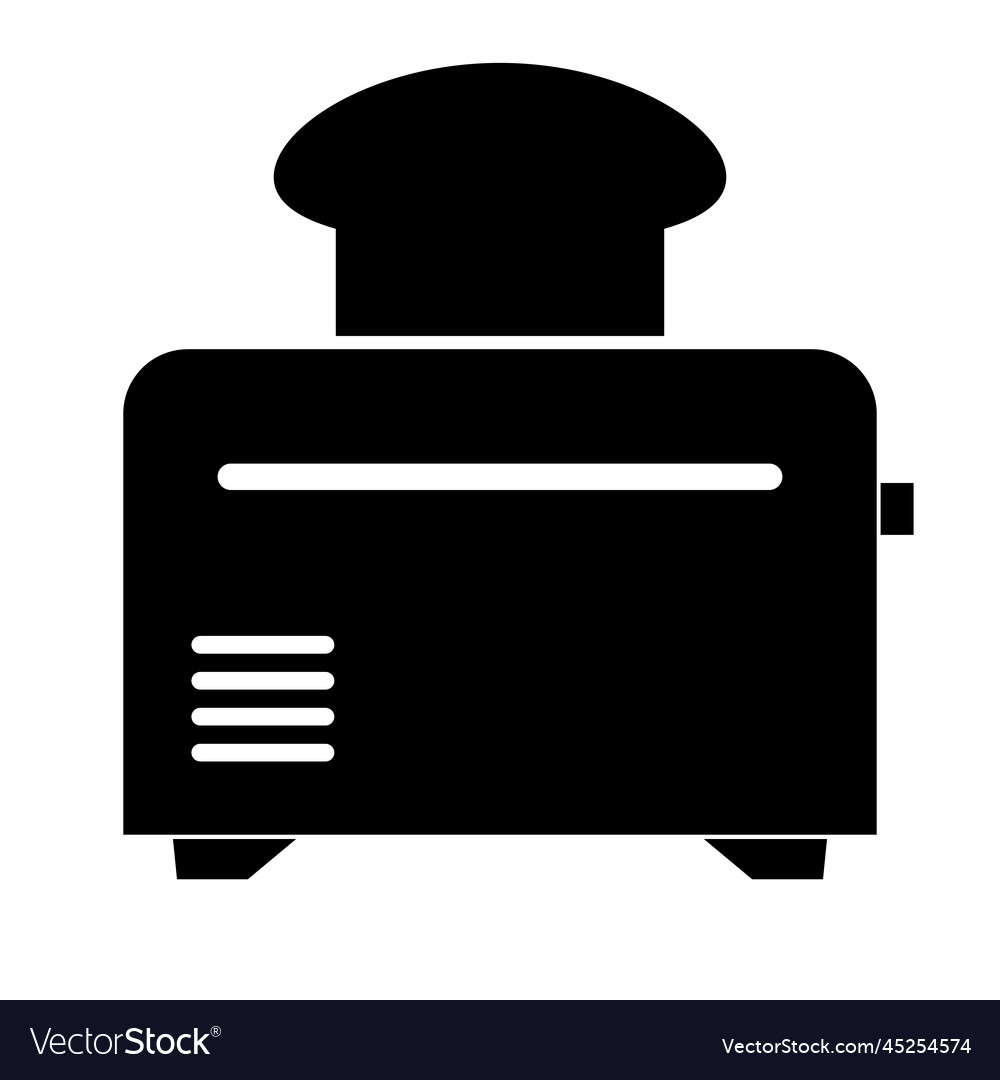 Toaster silhouette icon or baking bread