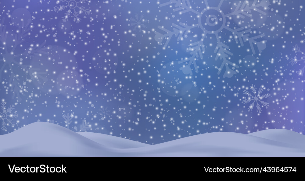 White falling snow big snowdrifts different Vector Image