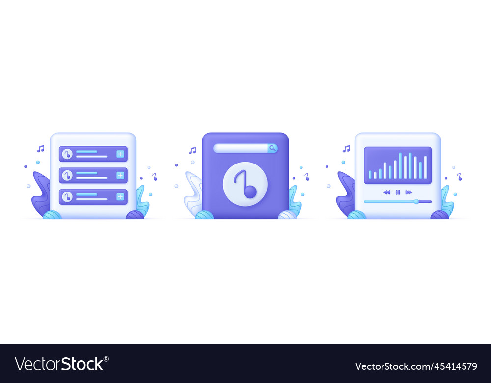 3d set of music concept