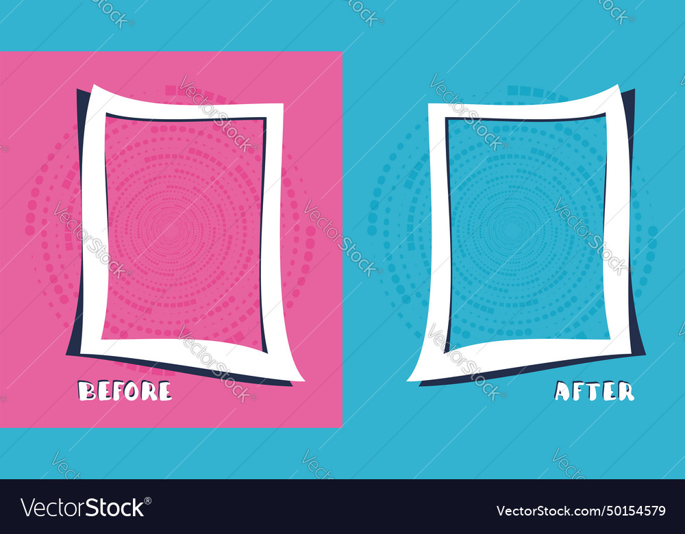Before And After Template Comparison Background Vector Image Before And After Template Comparison Background Vector Image