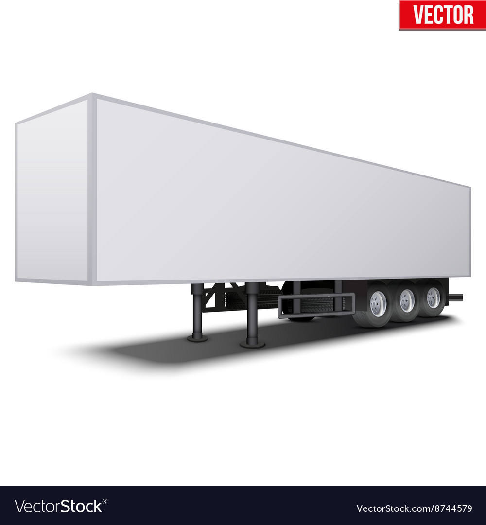 Blank white parked semi trailer Royalty Free Vector Image