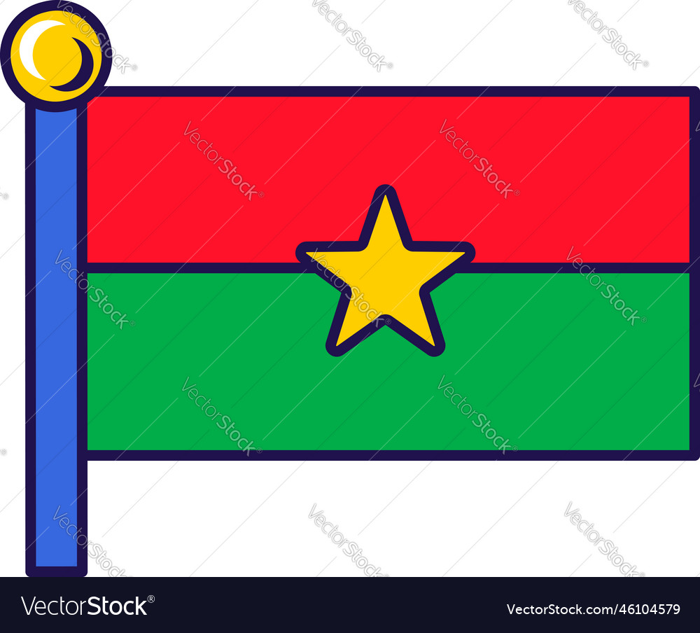 Burkina faso country flag on flagstaff