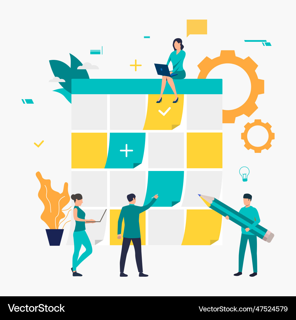 Business people planning work tasks Royalty Free Vector