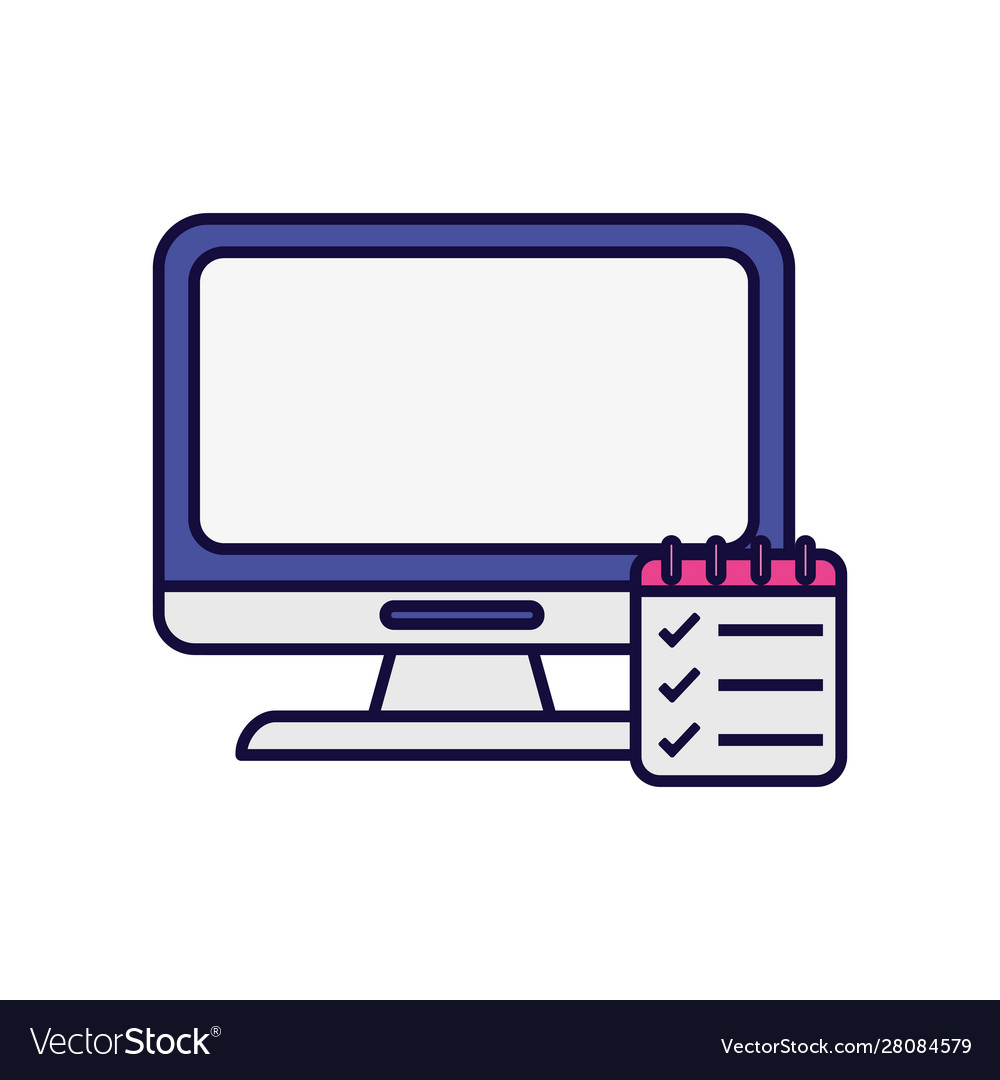 Computer calendar check mark learning online