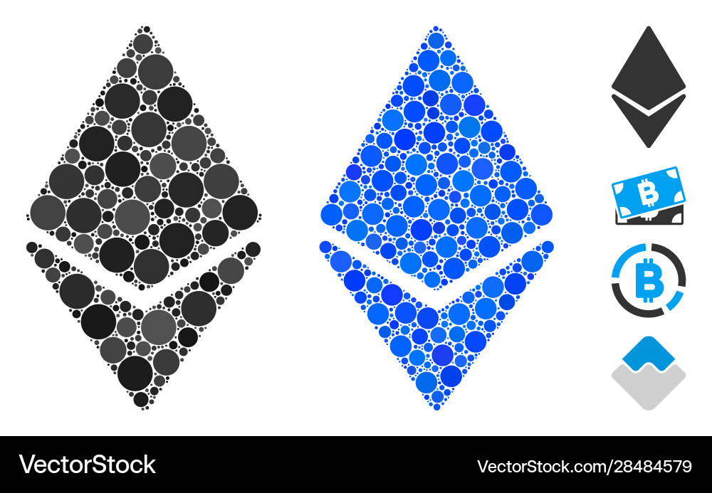 Ethereum composition icon circle dots Royalty Free Vector