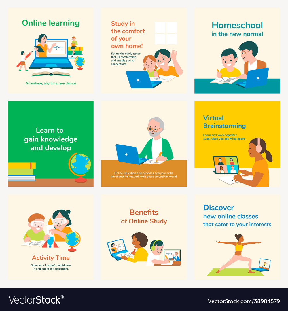 Online learning editable template education set