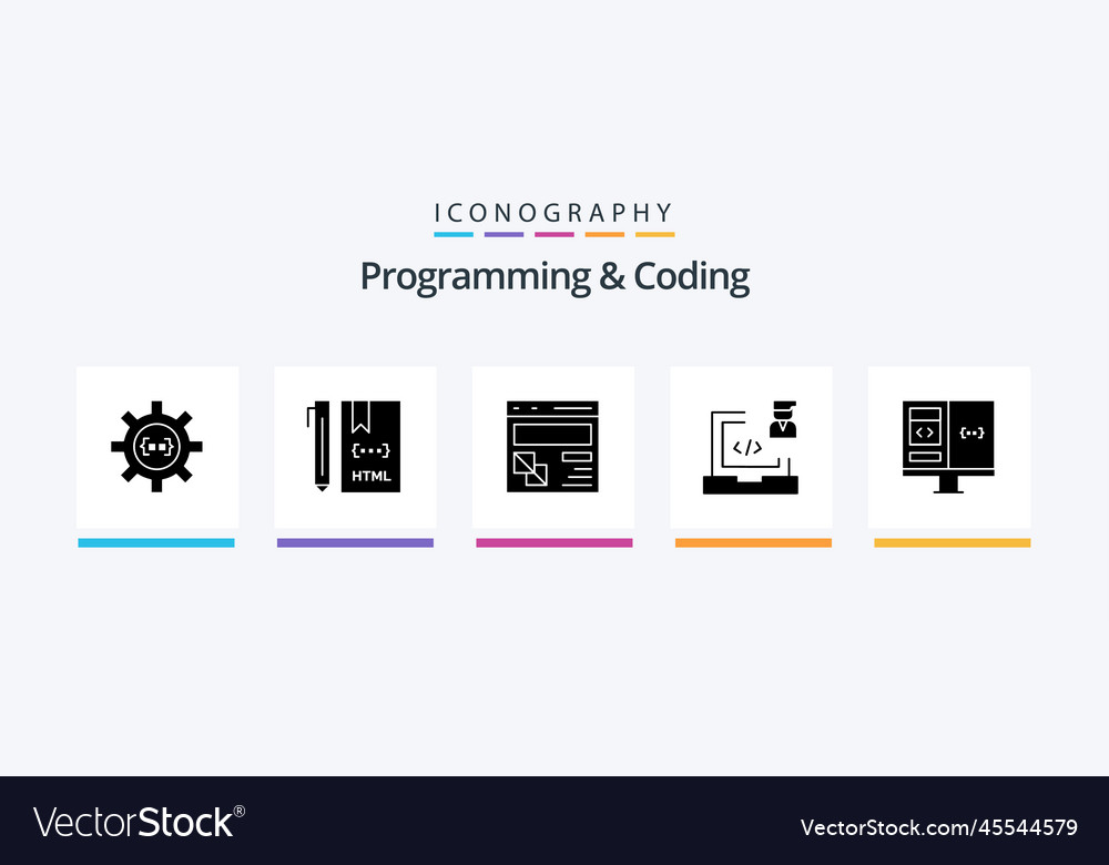 Programmieren und Kodieren glyph 5 Icon Pack