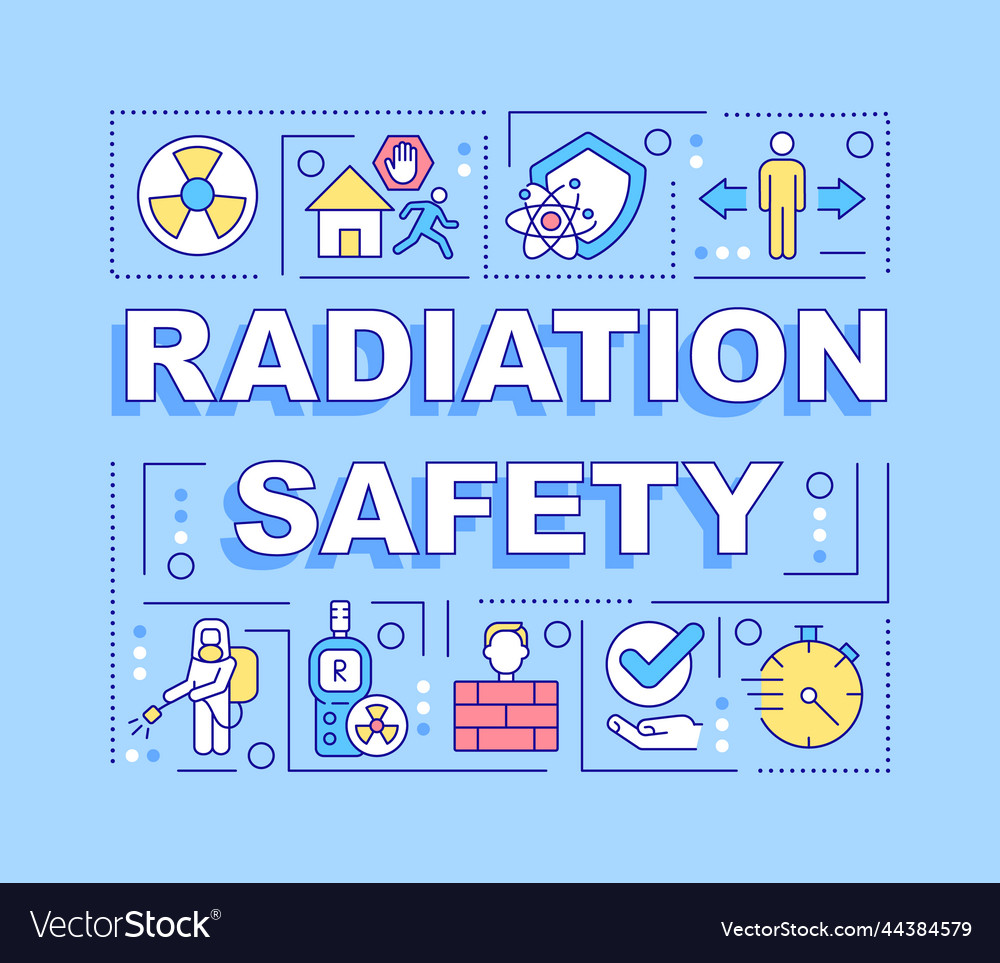 Radiation safety word concepts blue banner Vector Image