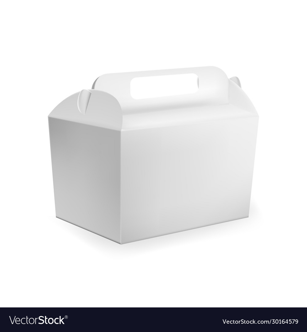 Realistic detailed 3d white blank cardboard fast vector image Realistic detailed 3d white blank cardboard fast