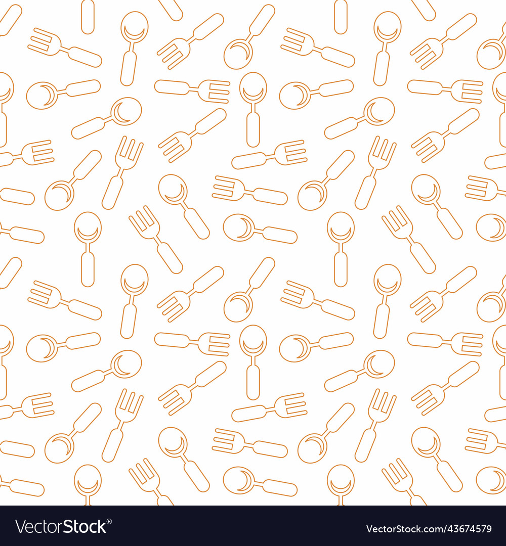 Spoon and fork pattern background design Vector Image