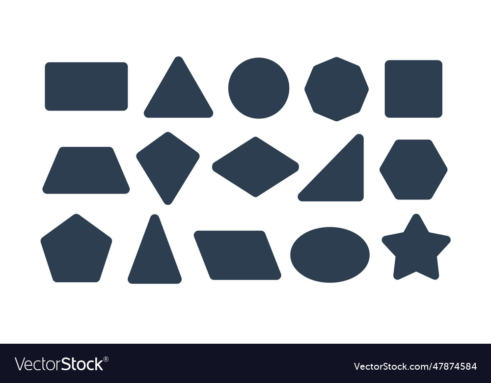 2d basic shapes collection Royalty Free Vector Image