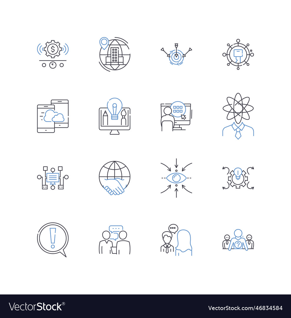 Koalition Business Line Icons Sammlung