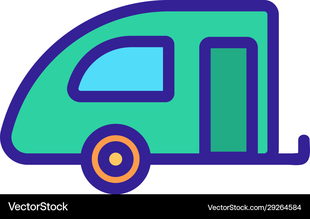 House on wheels icon isolated contour Royalty Free Vector