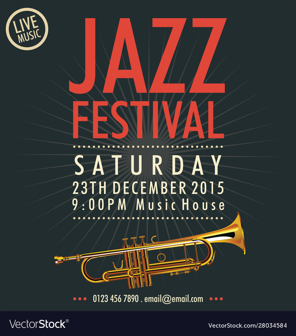 Jazz Festival Poster Royalty Free Vector Image