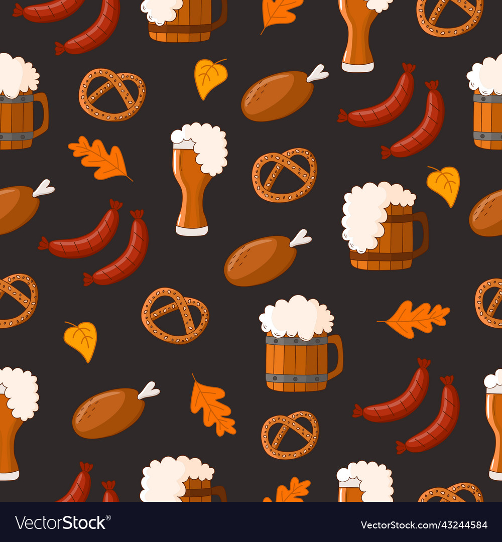 Seamless texture the main symbols of oktoberfest