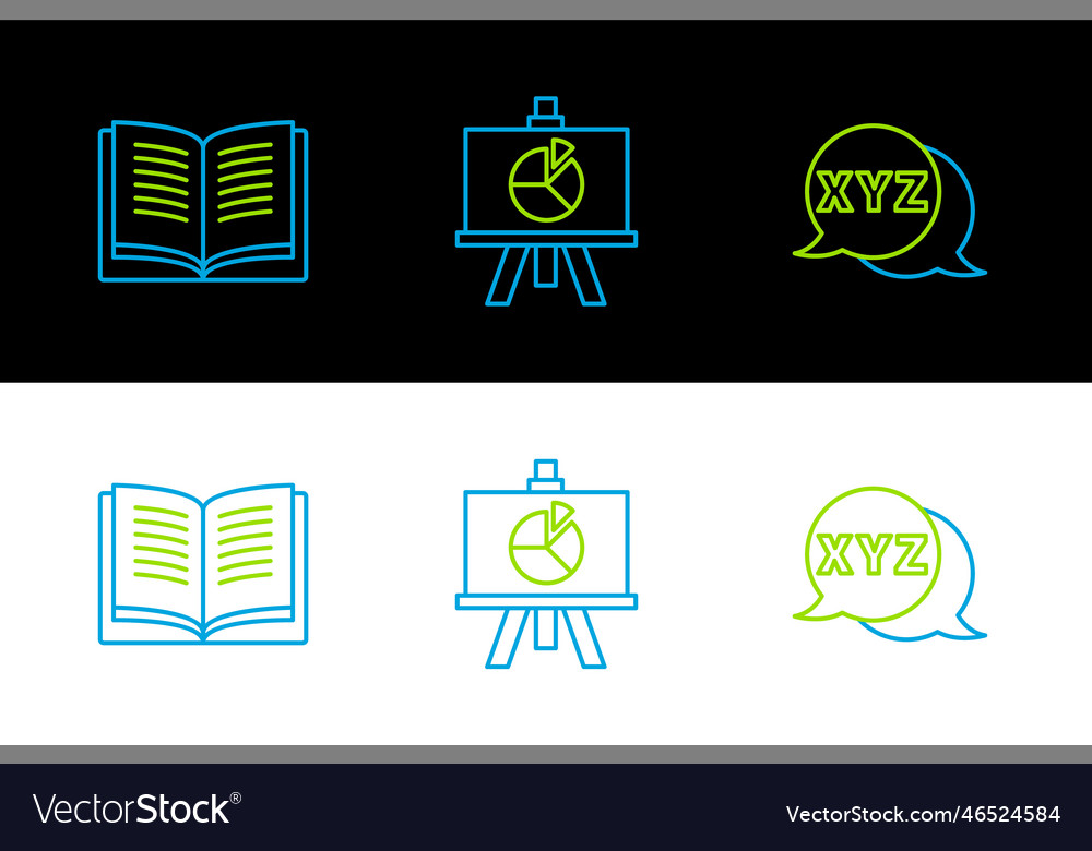 Set line xyz coordinate system open book vector image Set line xyz coordinate system open book
