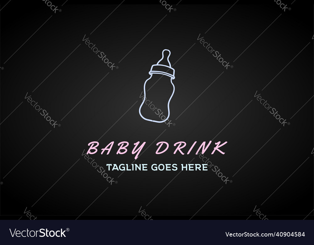 Einfaches minimalistisches Baby Milchflaschen-Schnuller-Logo