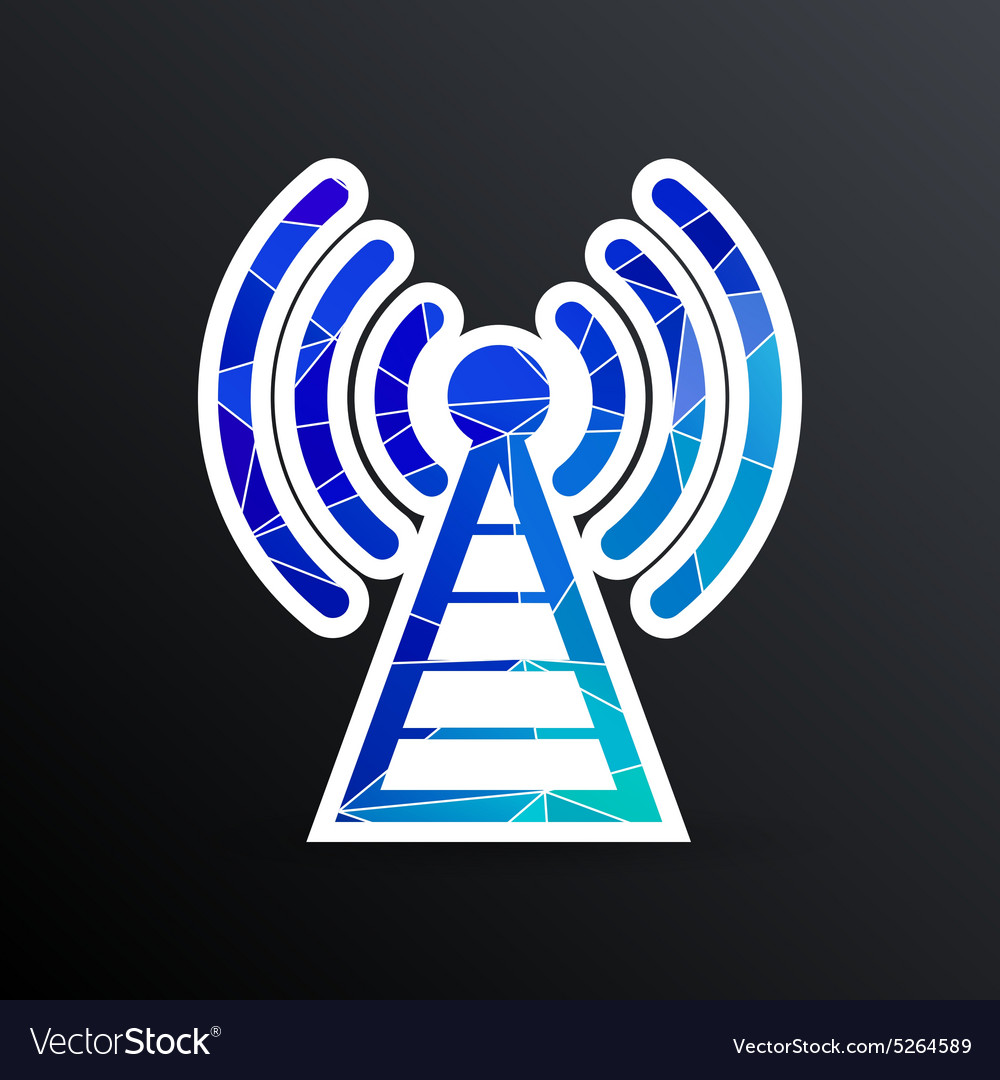 Antenna icon tower radio mast signal Royalty Free Vector