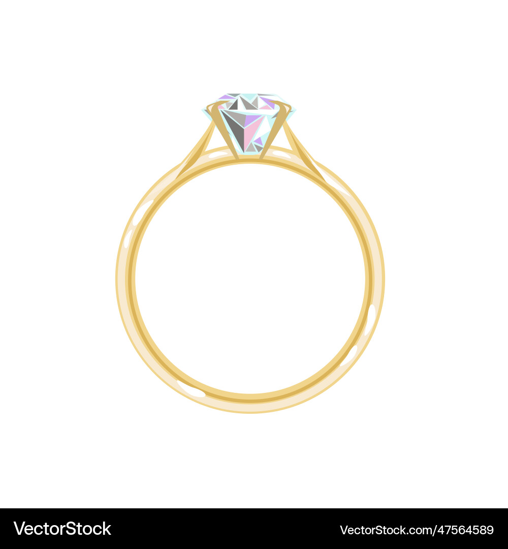 Gold diamond ring Royalty Free Vector Image - VectorStock