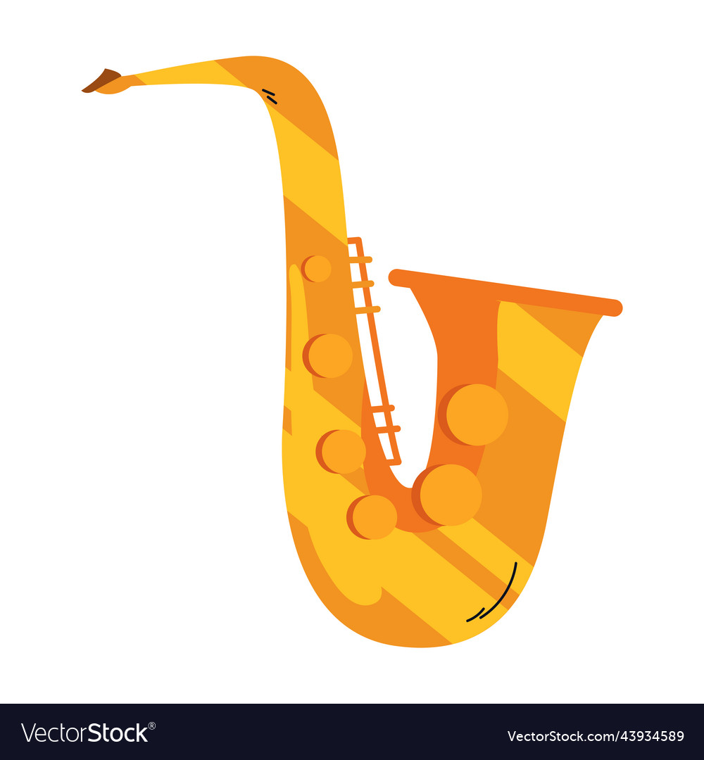 Golden bright saxophone Royalty Free Vector Image