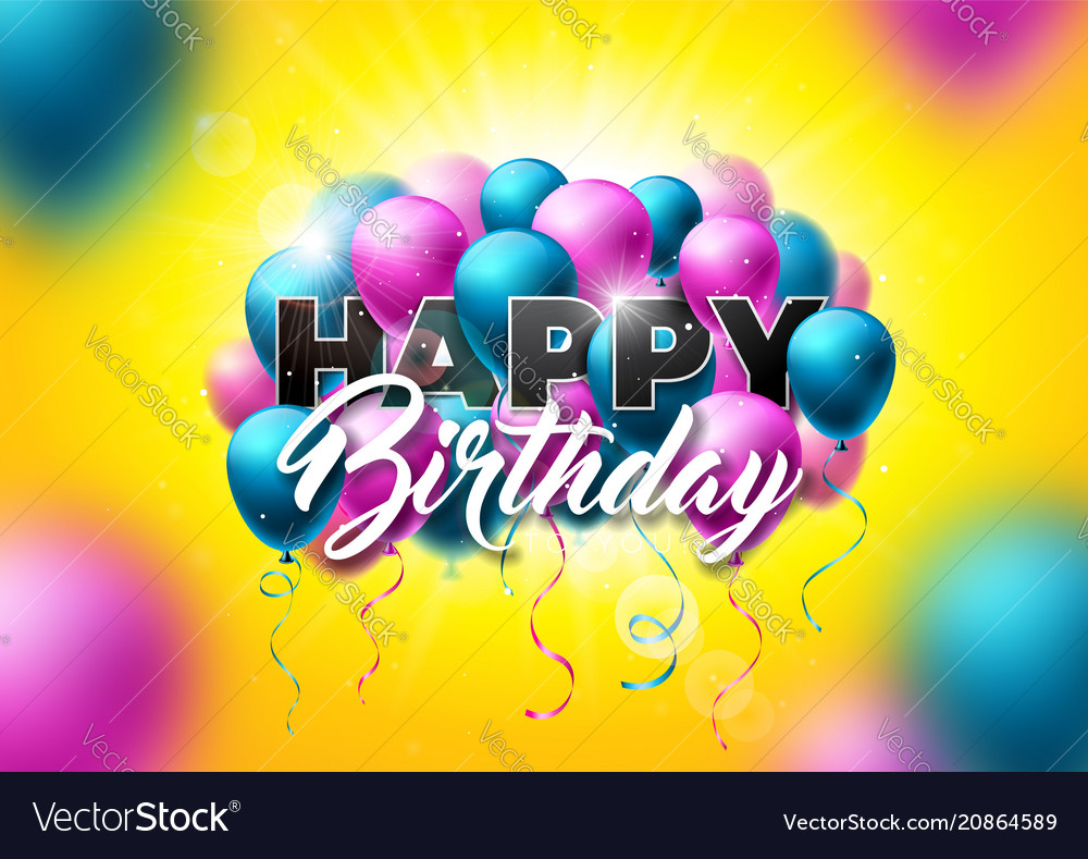 Happy birthday design with balloon Royalty Free Vector Image