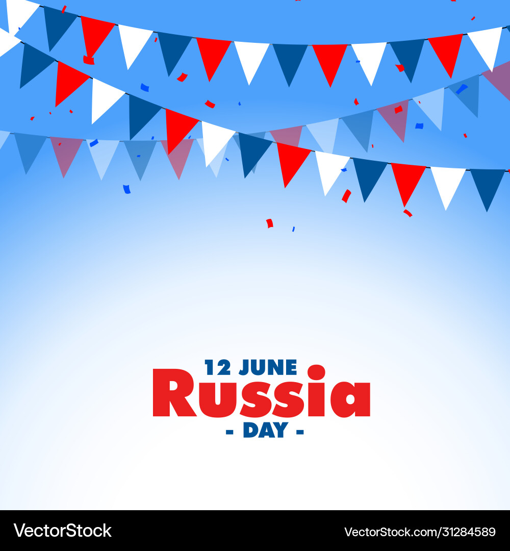 Happy russia day celebration decorative Royalty Free Vector