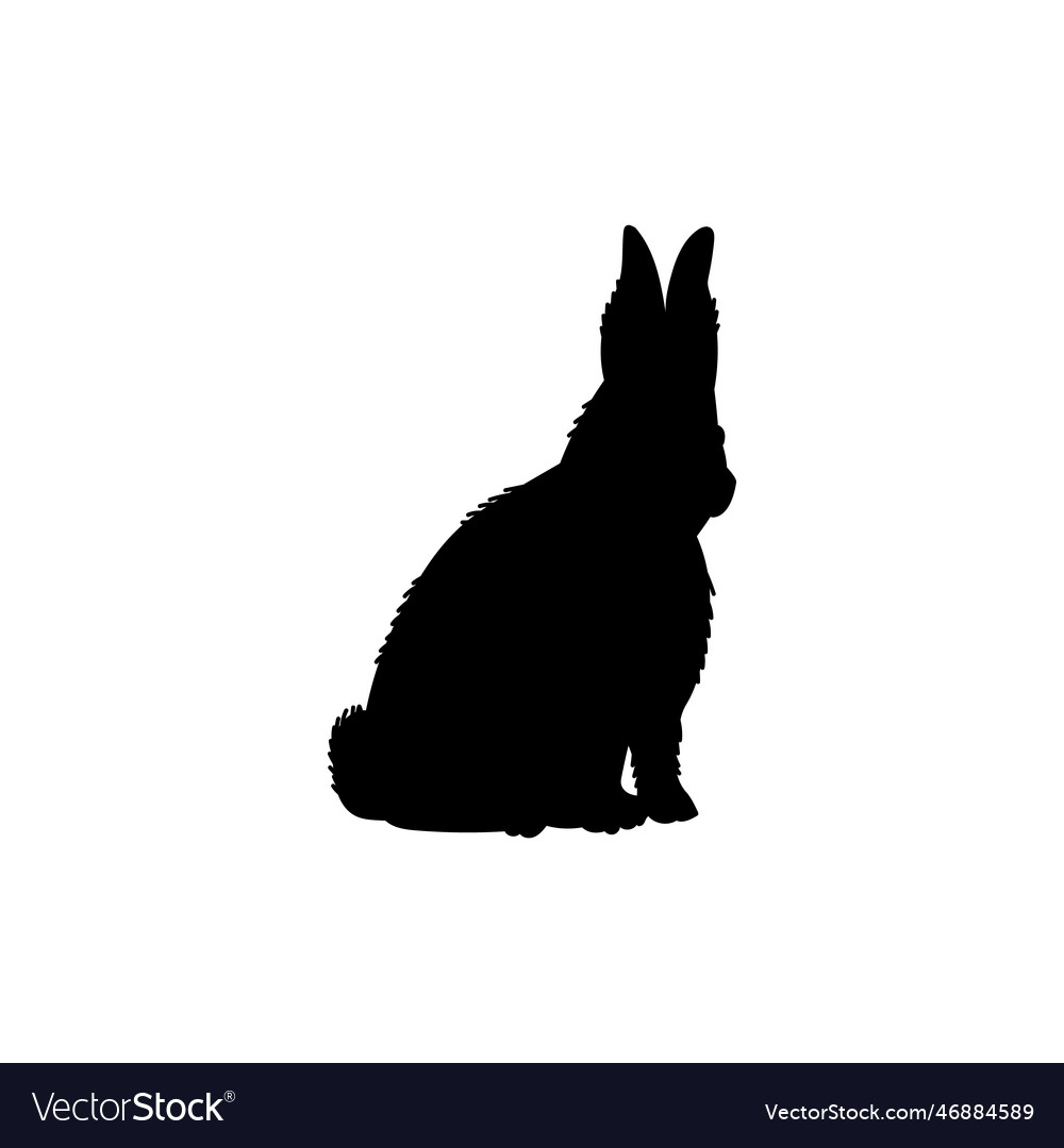 Hare rabbit or bunny black silhouette flat Vector Image