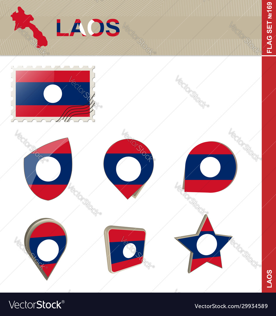 Laos flag set 169