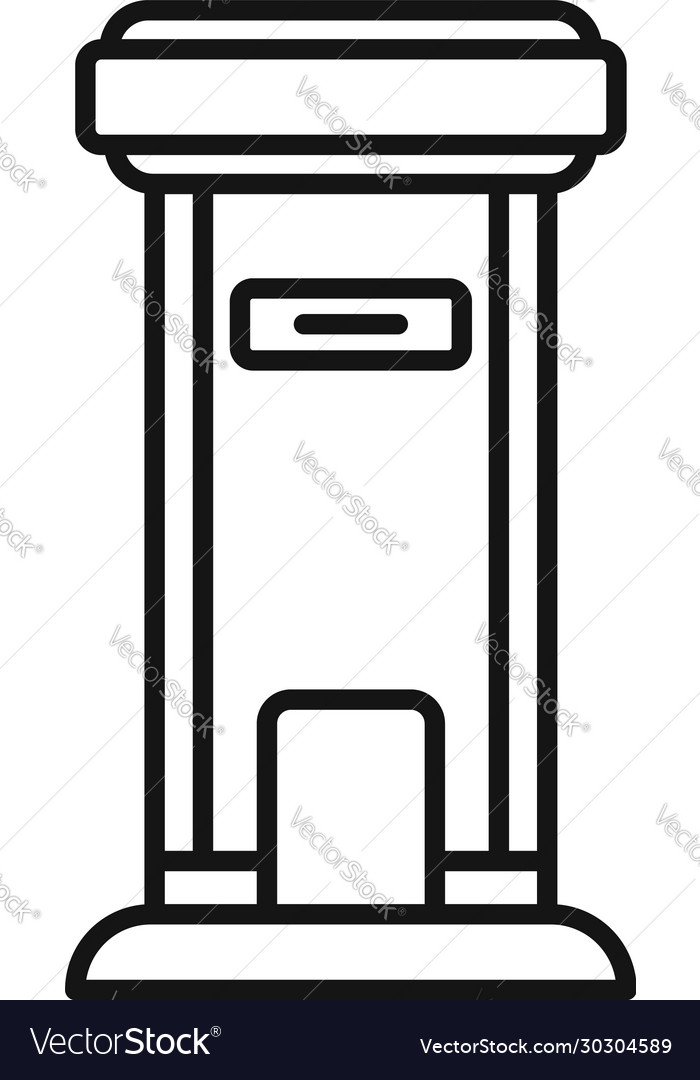 Mailbox container icon outline style Royalty Free Vector