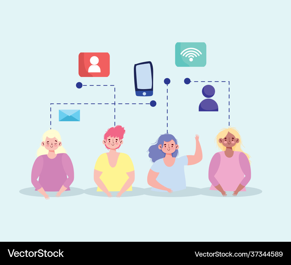 People mobile technology Royalty Free Vector Image
